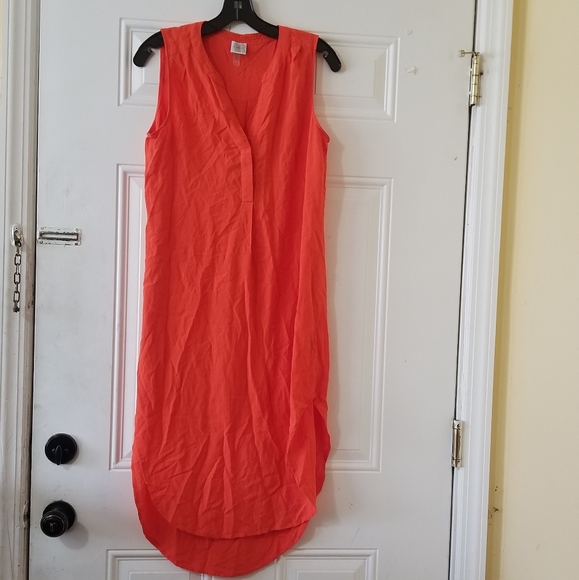 Orange V Neck Midi Medium - Picture 4 of 9